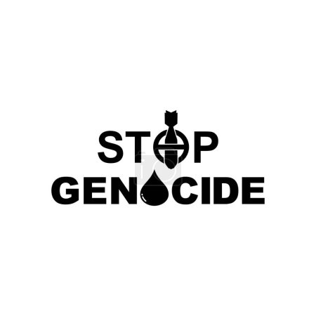 Ilustración de Stop Genocide Sign, se puede utilizar para el diseño de carteles, pancartas, pegatinas, camisetas, ilustraciones de arte, ilustraciones de noticias o para elementos de diseño gráfico. Ilustración vectorial - Imagen libre de derechos