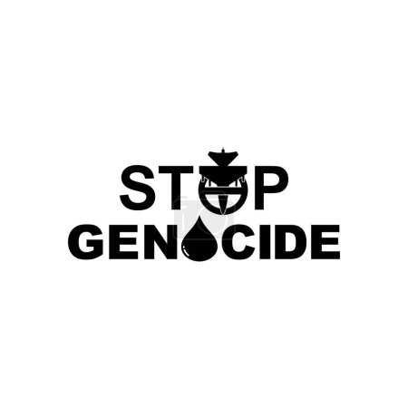 Téléchargez les illustrations : Stop Genocide Sign, peut être utilisé pour la conception d'affiches, bannière, autocollant, t-shirt, illustration d'art, illustration de nouvelles ou pour l'élément de conception graphique. Illustration vectorielle - en licence libre de droit