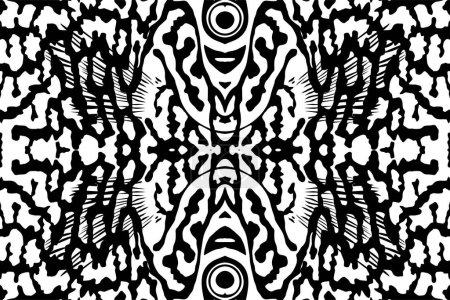 Illustration for Artistic Motifs Pattern Inspired by Symphysodon or Discus Fish Skin, for decoration, ornate, background, website, wallpaper, fashion, interior, cover, animal print, or graphic design element - Royalty Free Image