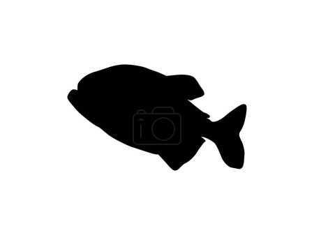 Illustration for Piranha Fish Silhouette, can use for Logo Gram, Website, Art Illustration, Pictogram, Icon or Graphic Design Element. Vector Illustration - Royalty Free Image