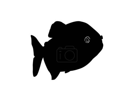 Illustration for Piranha Fish Silhouette, can use for Logo Gram, Website, Art Illustration, Pictogram, Icon or Graphic Design Element. Vector Illustration - Royalty Free Image