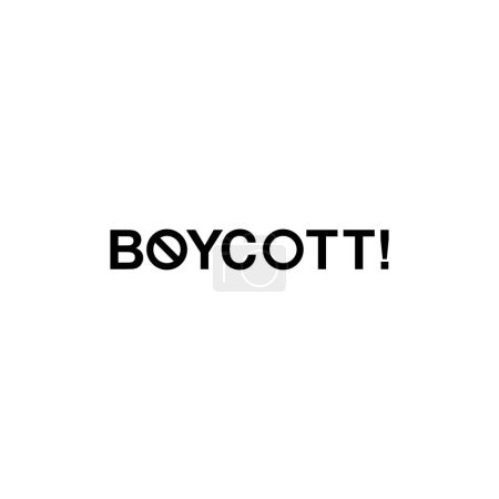 Illustration for Visual Text Illustration of the Boycott, can use for sign, symbol, watermark, mark, sticker, banner, or graphic design element. Vector Illustration - Royalty Free Image