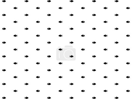 Illustration for Piranha Fish Motif Pattern, for Decoration, Fashion, Interior, Exterior, Carpet Pattern, Textile, Garment, Fabric, Tile, Plastic, Paper, Wrapping, Wallpaper, Background or Graphic Design Element - Royalty Free Image