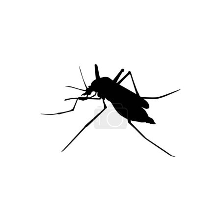 Téléchargez les illustrations : Mosquito Silhouette, peut être utilisé pour le pictogramme d'illustration d'art, le site Web et l'élément de conception graphique. Illustration vectorielle - en licence libre de droit