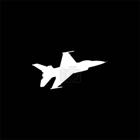 Silhouette der Jet Fighter, Kampfflugzeuge sind Militärflugzeuge, die in erster Linie für den Luft-Luft-Kampf konzipiert wurden. Vektorillustration