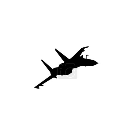 Illustration for Silhouette of the Jet Fighter, Fighter aircraft are military aircraft designed primarily for air-to-air combat. Vector Illustration - Royalty Free Image