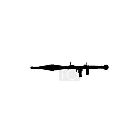La silueta de la Bazooka o arma lanzacohetes, también conocida como granada propulsada por cohetes o RPG, estilo plano, puede usarse para ilustración de arte, pictograma, sitio web, elemento de diseño gráfico o infográfico