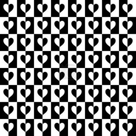 Heart Shape in Contrast Color, Black White, can use for Wallpaper, Cover, Greeting Card, Decoration Ornate, Ornament, Background, Wrapping, Fabric, Textile, Fashion, Tile, Carpet Pattern, etc. Vector