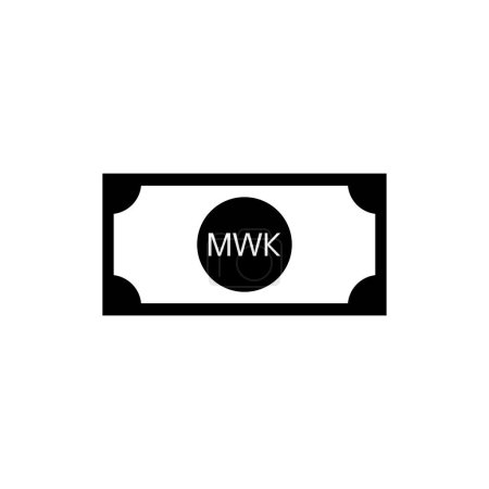 Símbolo de moneda de Malawi, icono de Kwacha de Malawi, signo MWK. Ilustración vectorial