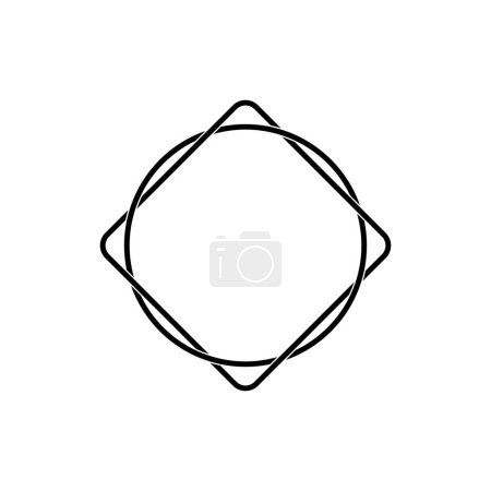 Circle and Rhombus Shape Composition, Weaving Line Style, can use for Logo Gram, Apps, Website, Decoration, Ornate, Frame Work, Cover, Art Illustration, or Graphic Design Element. Vector Illustration