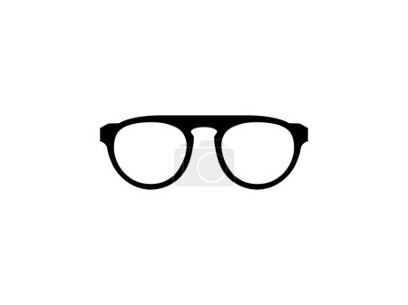 Eye Glasses Silhouette, Front View, Flat Style, puede usarse para Pictograma, Logo Gram, Aplicaciones, Ilustración de Arte, Plantilla para Avatar Profile Image, Sitio web o elemento de diseño gráfico. Ilustración vectorial