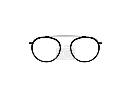 Eye Glasses Silhouette, Front View, Flat Style, puede usarse para Pictograma, Logo Gram, Aplicaciones, Ilustración de Arte, Plantilla para Avatar Profile Image, Sitio web o elemento de diseño gráfico. Ilustración vectorial