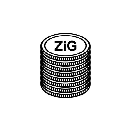Illustration for New Zimbabwe Currency Symbol, The Zimbabwe Gold Icon, ZiG Sign. Vector Illustration - Royalty Free Image