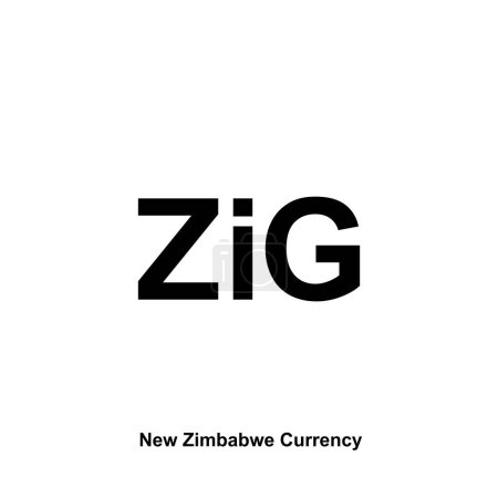 Neues Simbabwe Währungssymbol, Die Simbabwe Gold Ikone, ZiG Sign. Vektorillustration