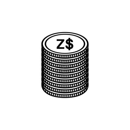 Simbabwe Währungssymbol, Das Simbabwische Dollarsymbol, ZWD-Zeichen. Vektorillustration