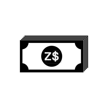 Simbabwe Währungssymbol, Das Simbabwische Dollarsymbol, ZWD-Zeichen. Vektorillustration