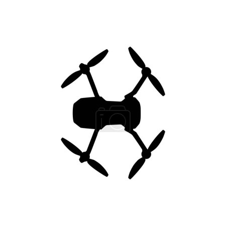 Appareil-photo de drone ou silhouette d'UAV, style plat, peut employer pour l'illustration d'art, applications, site Web, pictogramme, gramme de logo, ou élément de conception graphique. Illustration vectorielle 