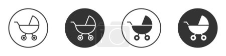 Illustration for Baby stroller icon. Simple baby carriage icon. Vector illustration. - Royalty Free Image