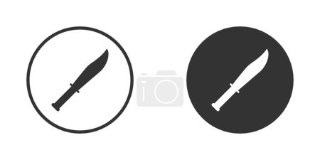Téléchargez les illustrations : Icône de couteau. Symbole d'armes tranchant. Illustration vectorielle. - en licence libre de droit