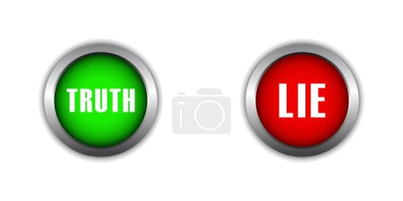 Illustration for Truth and lie buttons. Flat vector illustration. - Royalty Free Image