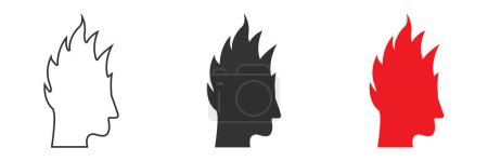 Illustration for Head on fire icon. Punk icon. Vector illustration. - Royalty Free Image