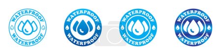 Illustration for Waterproof icon set. Water proof logo. Vector illustration. - Royalty Free Image
