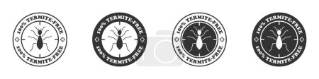 Ilustración de 100% libre de termitas icono conjunto. Icono blanco de termitas. Ilustración vectorial. - Imagen libre de derechos