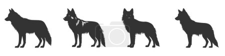 Téléchargez les illustrations : Silhouette de loup se. Illustration vectorielle. - en licence libre de droit