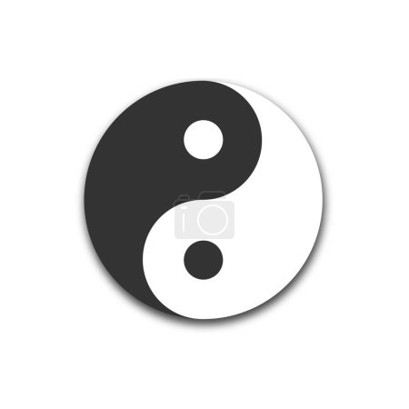 Ilustración de Icono de Yin Yang. Símbolo taoísmo. Signo de Yinyang. Ilustración vectorial. - Imagen libre de derechos