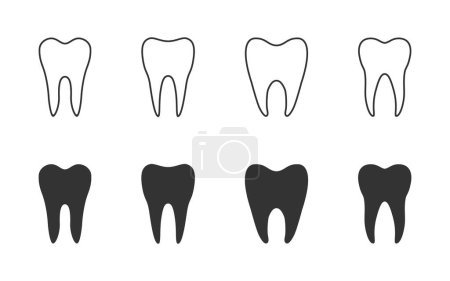 Ilustración de Conjunto de iconos de dientes. Ilustración vectorial. - Imagen libre de derechos