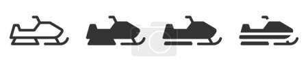 Illustration for Snowmobile icon set. Vector illustration. - Royalty Free Image