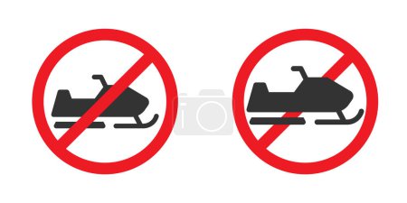 Illustration for Forbidden snowmobiles sign. Vector illustration. - Royalty Free Image