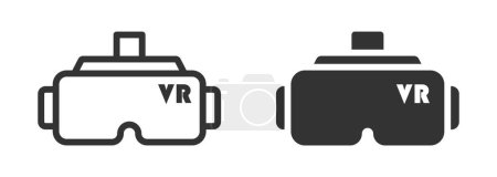 Illustration for VR glasses icon. Virtual reality helmet. Vector illustration. - Royalty Free Image