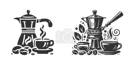 Ilustración de Icono de la cafetera. ilustración vectorial. - Imagen libre de derechos