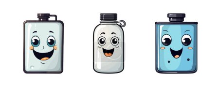 Flask for alcohol. Cartoon vector illustration.