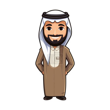 Cheikh arabe. Illustration vectorielle de bande dessinée.