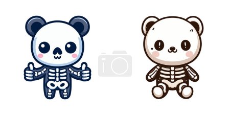 Squelette d'ours panda et d'ours panda.