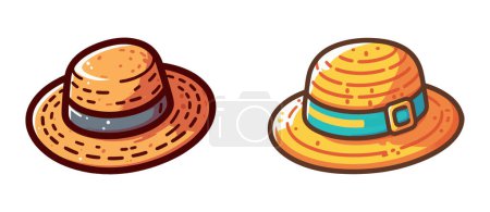 Ilustración de Dos sombreros sobre fondo blanco. Vector de dibujos animados. - Imagen libre de derechos