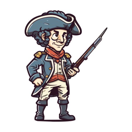 Illustration for Cartoon minuteman on a background. - Royalty Free Image
