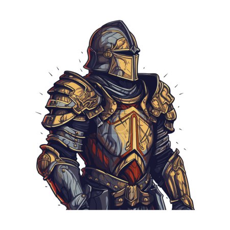 Illustration for Detailed illustration of a knight in full armor. - Royalty Free Image