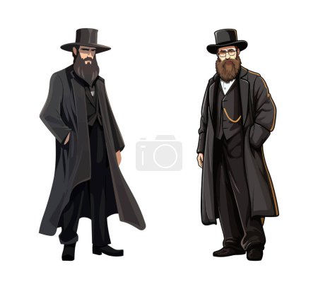 Orthodox Jew. Cartoon Vector Illustration