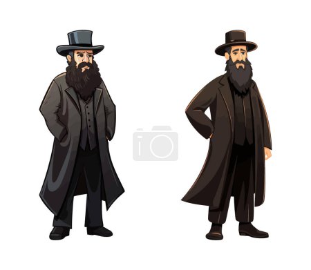 Juif orthodoxe. Illustration vectorielle de bande dessinée