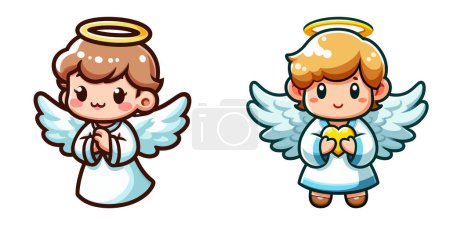 Cute little angel. Cartoon vector