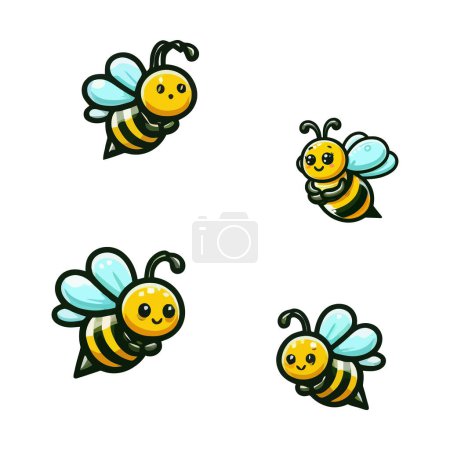 Gruppe Bienen fliegt durch die Luft.