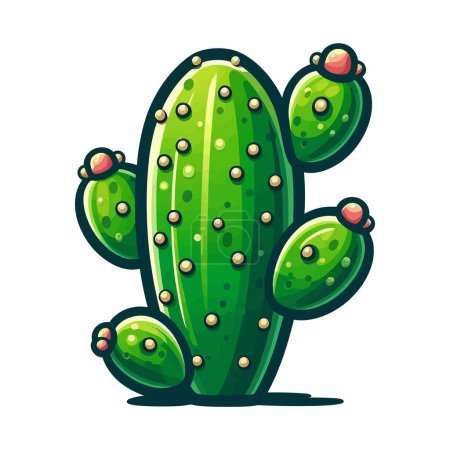 Green cactus covered in numerous dots.