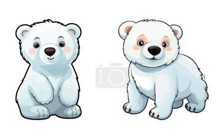 Téléchargez les illustrations : Deux ours polaires assis côte à côte - en licence libre de droit