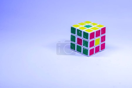 Photo for Rubik 3x3 on blue background - Royalty Free Image