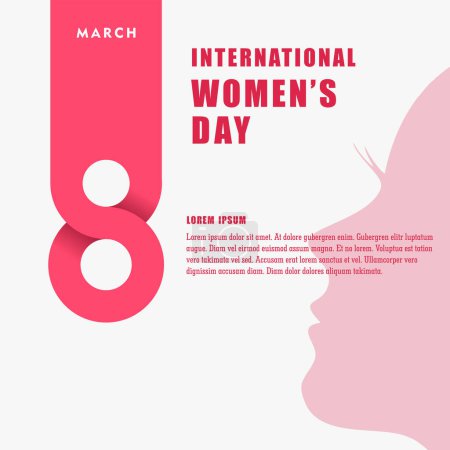 Illustration for Happy international women's day March 8, with beautiful colors and feminine designs - Royalty Free Image