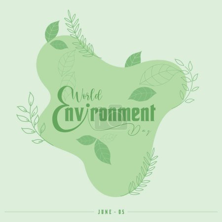 Illustration for World Environment day. Happy Environment day, 05 June. simple banner design with white green background - Royalty Free Image