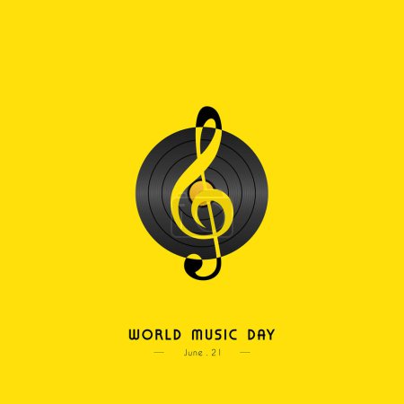 El gráfico vectorial del Día Mundial de la Música es ideal para celebraciones del Día Mundial de la Música, diseño plano, diseño de folletos